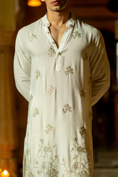 Off White Premium Ivory Embroidered Men’s Wedding Kurta